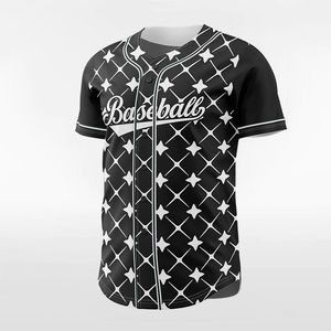 Camisetas Deportivas de Béisbol y Sóftbol de Manga Corta Negras a la Moda con Botones, Transpirables, Servicio OEM - Product Image 2