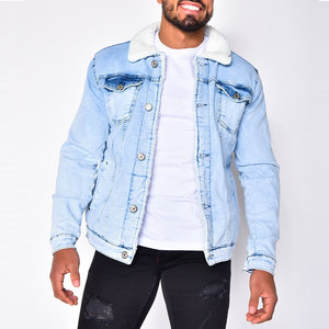 Dernières tendances en matière de vestes en jean pour hommes, manches longues, denim clair, avec logo personnalisé, taille et couleur au choix - Product Image 5