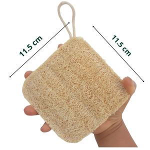 MX 001 Natural Loofah Scrub Sponge Square Scouring Pad Dishwashing Brush Kitchen Cleaning <b>Glove</b> - Product Image 1