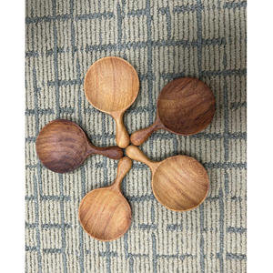 Cuillères en bois sculptées à la main en gros, motif triple fleur, 16 cm, en frêne, acacia et bois de rose, cuillères artisanales, fournisseur Vietnamien - Product Image 6