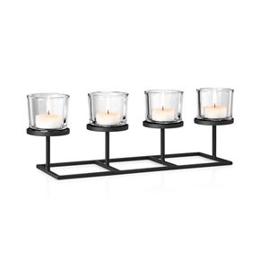 Modern Triple Glass Tealight Candle Holder Metal <b>Frame</b> Table Centerpiece Home Decor - Product Image 1
