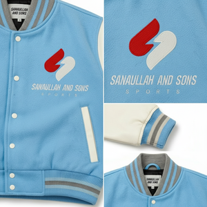 Veste de baseball décontractée pour homme, mélange coton et polyester, manches en PU, style streetwear - Product Image 5