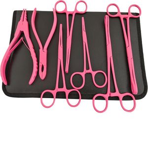 Kit de Herramientas de Piercing Corporal de Acero Inoxidable Rosa de Alta Calidad, Juego de Instrumentos Duraderos para Tatuajes y Maquillaje Permanente - Product Image 5