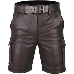 Top Quality Wholesale Custom Cheap Price <b>Men</b> Customized <b>Leather</b> Comfortable Breathable <b>Men</b> <b>Leather</b> <b>Shorts</b> For <b>Men</b> - Product Image 1