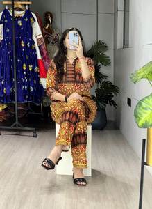 Ensemble haut et bas en rayonne à imprimé ethnique pour femmes |   Ensemble Coordonné Confortable pour Tenue Décontractée - Product Image 2