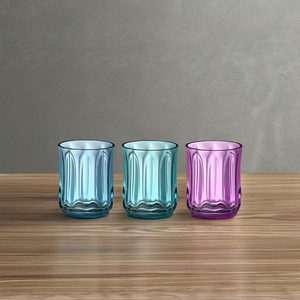 Mejor precio Venta caliente 400ml 13,5 oz Vaso de cáliz Colorido Alto Transparente Acrílico Diseño floral Taza de bebida baja - Product Image 3