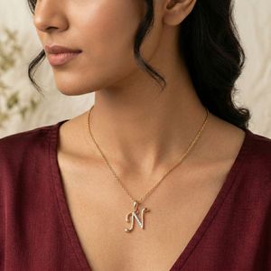 Elegante colgante de diamante natural de 0.09 ct, color HI, corte brillante redondo, claridad VS SI, oro amarillo, colgante de diamante para novia. - Product Image 1