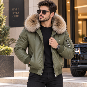 Chaqueta de Cuero Tipo Bomber a Cuadros con Capucha para Hombre de Lujo |   Chaqueta de Cuero para Hombre |   Chaqueta de Cuero |   Chaqueta de Cuero para Hombre |   Chaqueta de cuero para hombre - Product Image 1