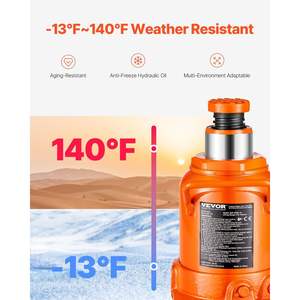 Cric à bouteille manuel soudé de 20 tonnes/44092 lb, à 3 sections, avec poignée longue, plage de levage de 6,69'' à 12,6'', modèle D0100XFP3HG, pour voitures, pick-up et camping-cars - Product Image 5