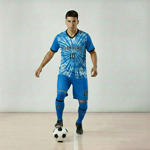 Maillot de football respirant de haute qualité à séchage rapide 100% polyester, ensemble complet, nom d'équipe personnalisé, survêtement unisexe pour joueur, manches courtes - Product Image 1