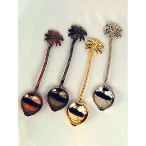 Reusable Salad Server <b>Long</b> <b>Gold</b>/Silver/Rose <b>Gold</b> <b>Mirror</b> Polished Palm Tree Leaf End Handle Amazing Wedding Gift Sustainable - Product Image 1