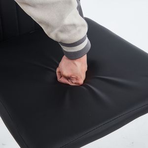 Ensemble de 4 chaises de salle à manger couleur or avec assise noire - Product Image 5