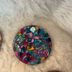 Eco Friendly Resin Coasters Handmade Reusable Premium Quality Luxury 4X4 Inches Drink Coaster <b>Set</b> for Home Tradebyd - Product Image 5