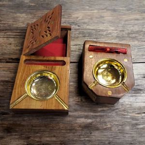 Brûleur à Bakhoor en bois artisanal élégant avec coupelle à encens en métal pour parfumer la maison et la décoration traditionnelle - Product Image 2