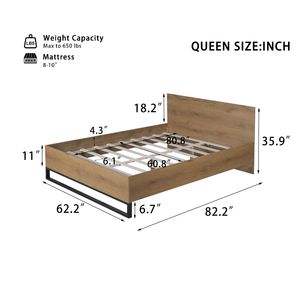 Struttura letto matrimoniale in legno ingegnerizzato, colori naturale e nero, prodotto durevole in legno - Product Image 3