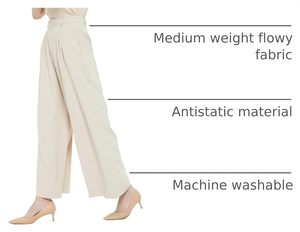 Pantalon palazzo taille haute pour femme, coupe ample et confortable, style décontracté et professionnel, avec poches latérales - Product Image 6