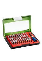 Jeu de 32 embouts à visser professionnels en acier allié S2, magnétiques, finition chrome mat, pour le perçage du bois, par ODM Hand Tool