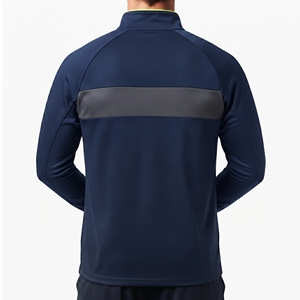 Custom Logo <b>Men's</b> Quarter-Zip Heat-Transfer Printed Breathable Quick Dry Fleece <b>Pullover</b> Track Jacket for Winter Sports Gym - Product Image 2