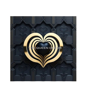 Décoration murale moderne en métal de haute qualité, forme carrée, finition noire, pour salon, bureau, chambre, hôtel - Product Image 1