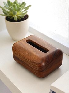 Modern Wooden Tissue Box Holder Minimalist <b>Rustic</b> Design Handmade Tissue Case for Home Office and Dining <b>Table</b> Decor - Product Image 5