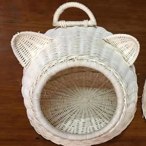 Vietnam Handwoven Water Hyacinth Cat House Furniture for Cats Kittens Puppies Rabbits Eco-Friendly Durable - Product Image 3
