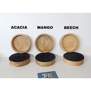 Socle de lampe en bois massif rond en acacia, mangue, hêtre, plateforme de base pour lampe de table en bois pour éclairage décoratif et décoration intérieure - Product Image 1
