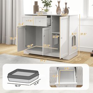 Lettiera per Gatti Automatica di Grande Capacità, Facile da Pulire, in Plastica e Legno, per Uso in Soggiorno - Product Image 2