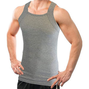Comfty Men <b>Vest</b> Cotton <b>Stringer</b> Gym Muscle Rib Tank Tops Men Undershirt Wholesale 100% Cotton Mens Tank Top - Product Image 5