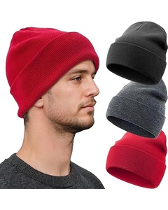 Gorro de Punto Jacquard Grueso de Lana 100% Unisex, Gorros de Invierno con Logotipo Personalizado, Estilo Vintage Negro, Tejido, para Playa, Venta al por Mayor - Product Image 2