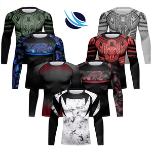 เสื้อรัดกล้ามเนื้อแขนยาวสำหรับ BJJ แบบขายส่ง สั่งทำได้ตามต้องการ พร้อมบริการพิมพ์ลายแบบ Sublimation เต็มตัว ผู้ผลิตเสื้อรัดกล้ามเนื้อ MMA - Product Image 1