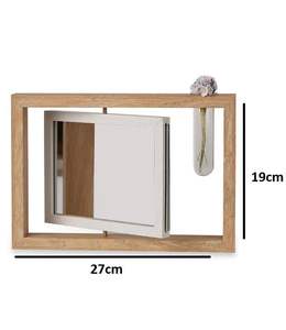 Cadre photo rectangulaire rotatif double face en bois avec vase à plantes, cadre photo flottant pour bureau et maison - Product Image 6