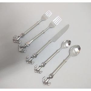 Couverts décoratifs faits à la main de Style occidental en acier inoxydable avec ancre royale - Product Image 1