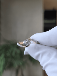 Round Lab Grown Diamond Bezel Set <b>Ring</b> 0.70 Ct Gold Modern <b>Split</b> Shank Engagement Fine Jewelry for Women - Product Image 2
