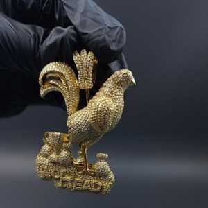 Colgante de Moissanita Personalizado con Diseño de Gallo de Dibujos Animados Estilo Hip Hop, Chapado en Oro Único sobre Plata 925, para Joyería Fina, Colgantes y Dijes - Product Image 5