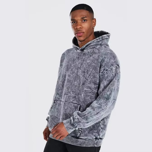 Sudadera con Capucha y Cremallera Extra Grande para Hombre, Color Sólido, Felpa, Informal, Tejida, para Otoño - Product Image 3
