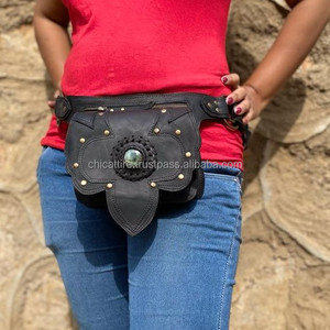 Unisex Black Leather Hip Pocket <b>Belts</b> Waist Bags <b>Travel</b> <b>Belts</b> Multi Uses Waist Bags Vintage Bags - Product Image 5