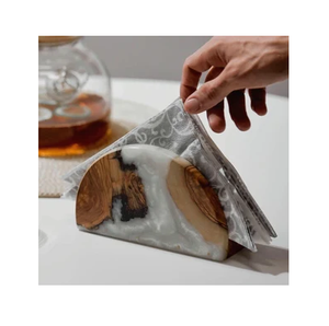 Rectangle Exclusive Wood & Resin <b>Napkin</b> Holder Transparents Resin Color Natural Acacia Wood <b>Napkin</b> Holder - Product Image 2
