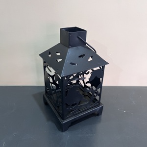 Artisan Design Halloween Iron <b>Lantern</b> with <b>Black</b> Finish Decorative for Parties Model L652 - Product Image 6