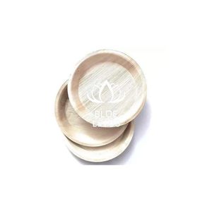Assiette Traditionnelle en Palmier Écologique Réutilisable Lotus Bleu – Meilleure Vente |   Assiette en feuille de palmier d'arec 100% naturelle et biodégradable pour les voyages - Product Image 1