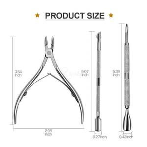 Coupe-cuticules professionnel avec pousse-cuticules, ensemble en acier inoxydable, kit de manucure et pédicure pour usage professionnel en salon - Product Image 5