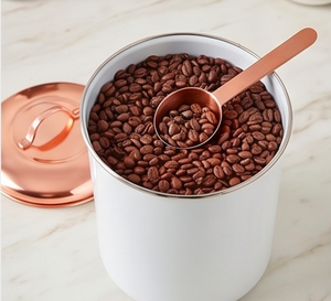 Enamel Food <b>Storage</b> Containers Set With Copper Lids Airtight Round Metal Canisters For Stylish Kitchen <b>Storage</b> Use - Product Image 6