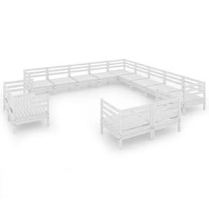 Set da 13 pezzi in legno di pineta in legno di pino in bianco elegante collezione di mobili da giardino modello D0100HHD1ZT - Product Image 2