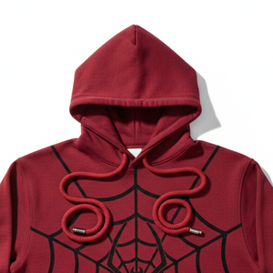 Sudadera con capucha de estilo urbano Y2K, con estampado de telaraña, para hombre, de chándal, extragrande, de forro polar grueso, fabricante - Product Image 5