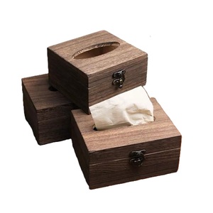 Moderno Dispensador de Pañuelos de Madera, Diseño de Madera Oscura, para Hogar, Oficina, Baño, Dormitorio, Decoración - Product Image 6