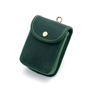 <b>Mini</b> Suede Coin Holder Teal Snap Closure Compact Unisex Wallet for Coins Minimalist Design leather card holder <b>Mini</b> change <b>pouch</b> - Product Image 3