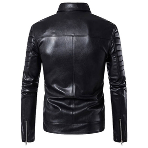 Chaqueta de Cuero para Hombre 2026, Estilo Motociclista, Impermeable, de Cuero Natural, Corte Ajustado, Chaqueta de Motero, Chaquetas de Cuero Personalizadas - Product Image 2