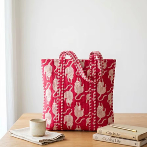 Quilted Cotton Tote <b>Bag</b> Eco Friendly Handmade Reusable Shopping Carry <b>Bag</b> Soft Durable Everyday Cotton Tote <b>Bag</b> - Product Image 1