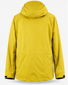 เสื้อแจ็คเก็ตกันลมมีฮู้ดสีเหลืองสำหรับผู้ชาย ผ้าโพลีเอสเตอร์กันน้ำ ปิดด้วยซิป สวมใส่สบายๆ ในฤดูใบไม้ร่วง ทรงปกติ สีพื้น - Product Image 2
