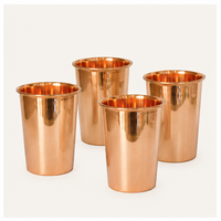 Ensemble de verres à eau en cuivre de haute qualité, faits à la main, vaisselle ayurvédique pour le bien-être quotidien, tasses en cuivre écologiques pour la maison