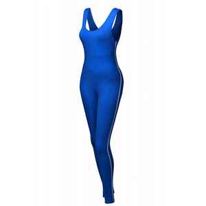 Mono de yoga para mujer, con mangas abullonadas, diseño patchwork, manga corta, ajustado en la espalda y cadera, 100% poliéster, ropa deportiva midi. - Product Image 6
